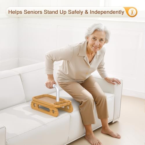 Portable Couch Standing Aid with Organizer Tray, 350 lbs Support Mobility Helper for Seniors, Sofa Lift Assist Handle for Wide Sofas – No Installation, Easy to Store