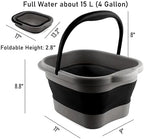 Collapsible Foot Tub Feet Soaking Spa Bath with Massager Acupoints for Circulation, Plastic Inflatable Feet Soak Basin Foldable Foot Soaker Bucket Footbath Bowl Tools for Men Adults, Black