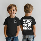 GLIGLITTR Two Cool Birthday Shirt 2nd Birthday Boy Tshirt 2 Year Old Toddler Boys Second Bday Party Short Sleeve Outfits Tops