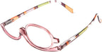 Calabria Flip Up Magnifying Makeup Reading Glasses Eye Make Up Women Cosmetic Rotating Single Lens Readers w/Soft Case