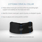 Core Products Soft Foam Cervical Collar Neck Support Brace, Helps Stabilize Vertebrae & Relieve Spinal Pressure for Men & Women - Black, Medium Fits (2.2-2.7 inch) Height