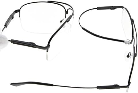 Eyekepper Half-Rim Womens Reading Glasses Memory Titanium Bendable Mens Readers (Black,+1.75)