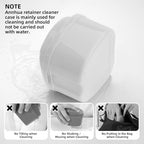 Annhua Dental Orthodontic Retainer Case Cleaning, Denture Cup Holder Case Travel, Denture Retainer Bath Box Storage Soaking Box