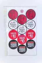 40th Birthday Edible Cupcake Toppers, 40 & Fabulous Edible Cake Decorations, 40th Birthday Decorations for Women, Pink and Black Cookie Decor, 1.5 Inch / 4cm Wafer Card Discs PRECUT (Pack of 24)