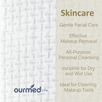 Ourmed Life Face Towels, Disposable Biodegradable Facial Towels for Sensitive Skin, Lint- free Face Wipes for Washing Face, Skincare and Makeup Remover, Dry Wipes, 10"×12" Extra Large, 50 Count