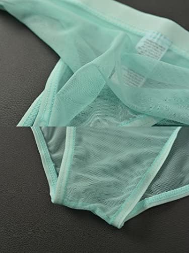 Men's Mesh No Pouch Slim Fit Bikini Briefs Underwear Breathable Triangle Briefs Underwear