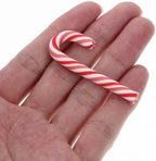 Luxshiny 100pcs Christmas Candy Cane Charms Lovely Resin Phone Case Accessories Realistic and Striped Decorations for Crafts Holiday Parties and Scrapbooking