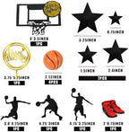 17 PCS Basketball Cake Toppers Basketball Star Themed Cake Decorations for Boy Cake Topper Sport Cake Party Decorations Sports Party Supplies (1)