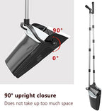 Broom with Dustpan Combo Set 54” Long Handle Household Dust Pan for Home Office Kitchen Cleaning （Black & Grey）
