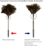 Ostrich Feather Duster, 79 Inch (2m) Extra Long Extendable Telescopic Handle Cleaning Tool, Natural Soft Feather Brush for High Ceiling Fan, High Shelves and Home Cleaning