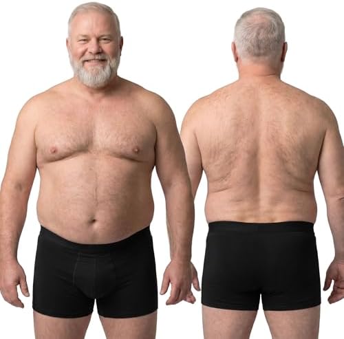 PROTECHDRY Washable & Reusable Urinary Incontinence Cotton Boxer Brief Underwear for Men - 5 Pack