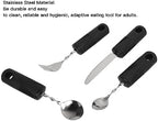 Weighted Silverware Set Ergonomic Weighted Utensils for Hand Tremor Arthritis Stainless Steel Adaptive Eating Cutlery Hygienic Easy to Use