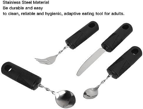 Weighted Silverware Set Ergonomic Weighted Utensils for Hand Tremor Arthritis Stainless Steel Adaptive Eating Cutlery Hygienic Easy to Use