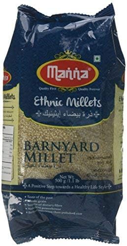 Manna ,Ethnic Millets - BARNYARD Millet - Pack of 2 (Twin pack - 1.1lb x2 )