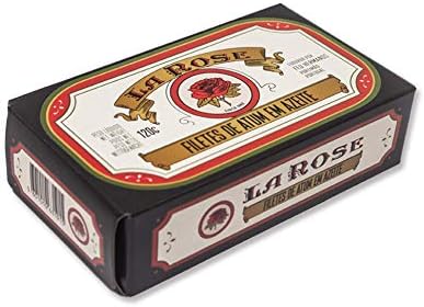 La Rose from Portugal - Gourmet Canned Tuna Fillet in Pure Olive Oil - 4.23oz / 120gr (Pack of 5 cans)