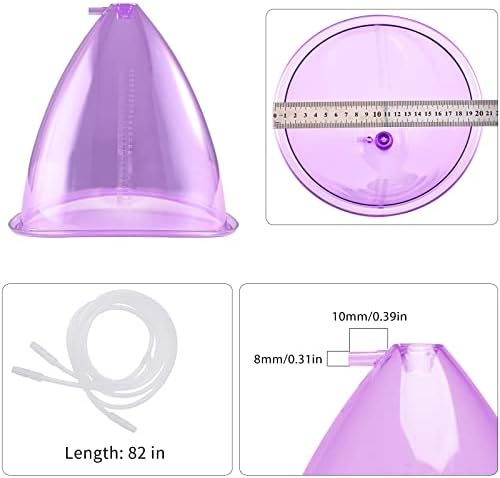 Vacuum Cupping Machine Accessories, Meifuly Premium 1800ML Extra-Large Vacuum Buttocks Lifting Butt Cups Cupping with Y Type Hose (1 Pair)