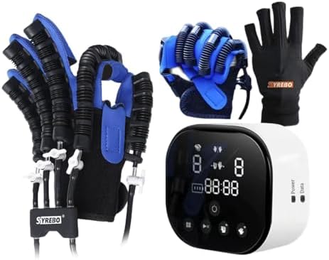 Pediatric Rehabilitation Robotic Glove, C10 Model Finger Rehabilitation Trainer with Adjustable Strength, Self-Training Recovery Equipment for Home Use (SHSYCE-10-Left-Age 5)