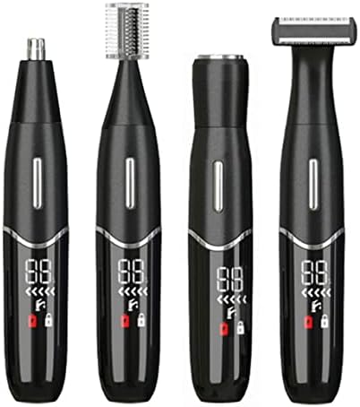 Electric Shaver for Women, 4 in 1 Lady Shaver Bikini Trimmer Rechargeable Electric Razor Wet and Dry Hair Removal for Face Eyebrow Nose Fingers Arms Legs Underarms (Black)