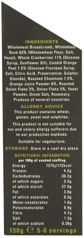 Shropshire Spice Co. Cranberry, Orange & Chestnut Stuffing Mix 150g