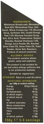 Shropshire Spice Co. Cranberry, Orange & Chestnut Stuffing Mix 150g