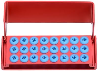 5PC Burs Holder Block Disinfection Box Aluminium Autoclave Unit 24 Holes Red