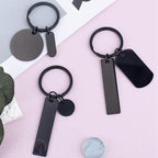 Framendino, 30 Pack Engravable Metal Keychain Blank Stamping Engraving Stainless Steel Keychains Tags Black