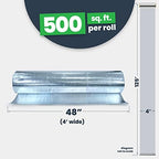 EcoFoil Single Bubble Insulation Roll 48" x 125' (500 sq. ft.), 3.175mm Thick, Single Bubble Reflective Foil Insulation Roll Reflects 96% Radiant Heat, Radiant Barrier, Made in Canada, Foil Color