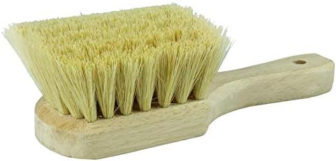 Weiler 44014 8" Utility Scrub Brush, White Tampico Fill, Short Handle, Wood Block