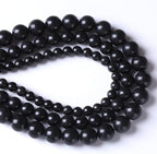 60PCS 6mm Natural Shungite Black Stone Beads for Jewelry Making Round Loose Beads DIY Bracelets Necklaces Energy Crystal Healing (Shungite Beads, 6mm)