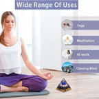 Crystal Pyramid, Lapis Lazuli & Obsidian Healing Crystal Pyramid Porstive Energy Generator, Natural Crystals Energy Pyramid for Attract Wealth Success and Lucky