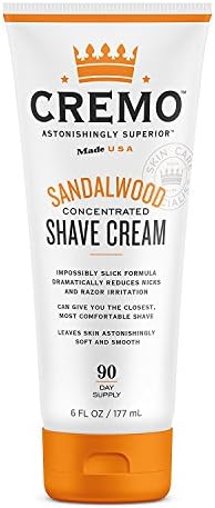Cremo Shaving Cream, Sandalwood, 6 Ounce (Pack of 12)