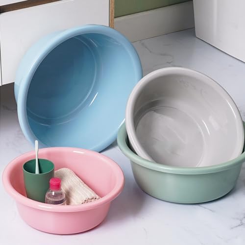 Thickened Plastic Wash Basin and Tray, Non Slip Hair Washing Bowl for Elderly Care & Shampoo, Portable Small Kitchen Sink, Dish Pan, Foot Tub (Blue, 11.6X4 Inches)