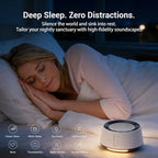 BGOVERSS White Noise Sound Machine with 20 Soothing Sounds, 10 Colors Night Light Sleep Machines Home Office Travel, 5 Timers and Memory Feature Sound Machine for Nursery Baby Kids Adults (White)