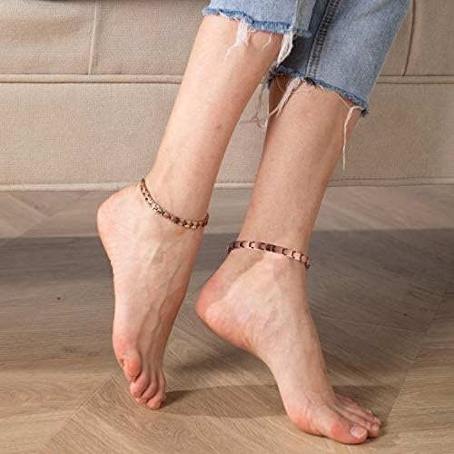 MagEnergy Copper Ankle Bracelet for Women, Christian Magnetic Anklets with 3500 Gauss Magnets, Adjustable Biblical Cross Anklet, Jewelry Gift