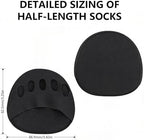 Metatarsal Pads, Ball of Foot Cushion Pads, 2 Pairs, Breathable Five-Toe Half Socks, Anti-Odor Forefoot Support for Women & Men, Fits Heels Sneakers Flats(Black)