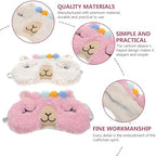 FRCOLOR Supple Alpaca-Shaped Sleep Mask Blindfold 2pcs Soft Travel Eye Cover Light Blocking for Night Sleeping and Nap Use Random Color