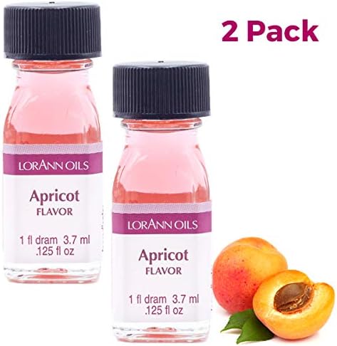 LorAnn Oils Super Strength Flavoring - Used For Candy Making, Flavoring, Baking, Hard Candy, & Flavor Oils - Bold, Natural Flavors 4X Stronger Than Extracts - Apricot, Pack of 2, 0.125 fl oz