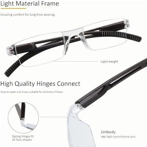 8 Pack Reading Glasses, Blue Light Blocking Computer Reading Glasses for Women and Men, Lightweight Readers (4 Black+4 Brown,+1.50Magnification)