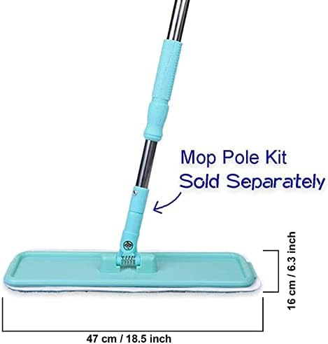Microfiber Replacement Mop Pad, 18" x 6" Wet & Dry Home & Commercial Cleaning Refills, Reusable Floor Mop Pads (6 Pack) Blue