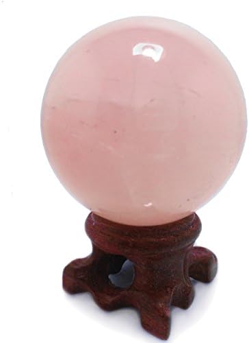 Polar Jade Rose Quartz Crystal Ball – 1.6" Pink Crystal Sphere for Meditation, Feng Shui, Chakra Healing, Divination, and Home Décor