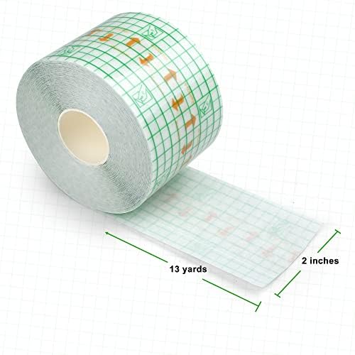 LotFancy Tattoo Aftercare Bandage, 2" x 13 Yards Roll, Waterproof Transparent Film Dressing, Clear Stretchable Adhesive Tattoo Wrap, Protective Film for Second Skin Tattoo Healing