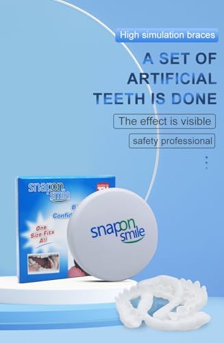 Snap-On Veneers - Professional DIY Smile Correction Kit for Men & Women - Comfortable, Natural White Top & Bottom Set - Perfect for Hiding Gaps, Stains & Missing Teeth - Easy Home Fit