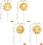 Rsstarxi 36 Pack Sun Cupcake Toppers - Sun Flower Smiley Sunshine Cupcake Picks Decorations for Summer Theme Baby Shower Birthday Party Cake Decorations