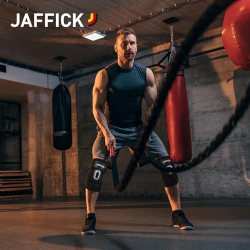 Jaffick Knee Sleeves (1 Pair),Double Layer Compression Knee Braces for Suitable for Squats, Weightlifting, Powerlifting, Gym Exercises, Unique Pressure Belt Design，7MM Neoprene Sleeves
