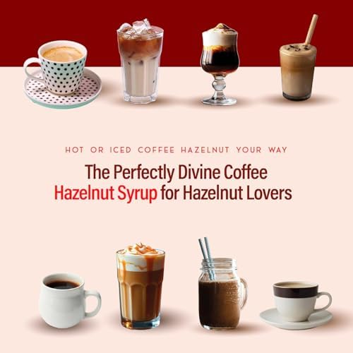 RIO Hazelnut Coffee Syrup, Perfect for Hot or Iced Drinks & Desserts, Warm & Inviting Flavor Sweetened with Pure Cane Sugar, Barista-Grade Flavor Syrups for Coffee Drinks at Home & Work - 700ml (Pack of 2)