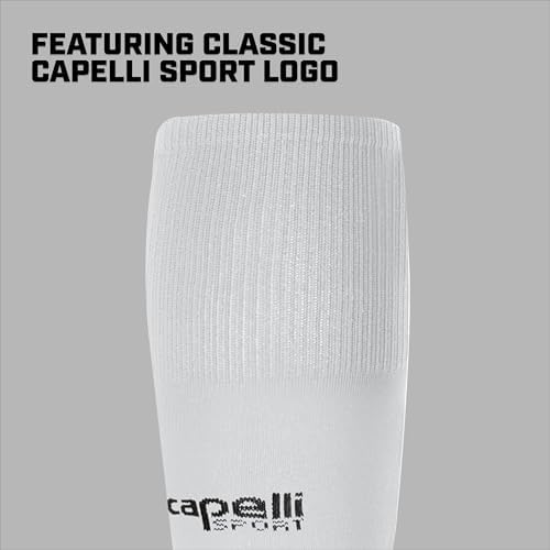 Capelli Sport Compression Calf Leg Sleeve for Football, Basketball, Soccer and Cycling, White, Small/Medium