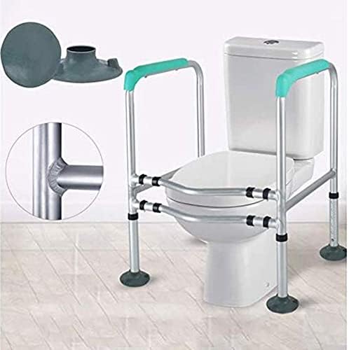 Bathroom Toilet Surround Frame, Adjustable Height Free Standing Toilet Safety Frame, for Assist Elderly Seat Support Bath Assist Aid Handrails