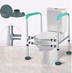 Bathroom Toilet Surround Frame, Adjustable Height Free Standing Toilet Safety Frame, for Assist Elderly Seat Support Bath Assist Aid Handrails