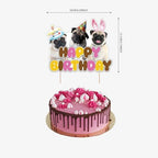 25 Pcs Pug Cake Topper Cupcake Toppers Pug Dog Cake Decorations for Pug Party Decorations Pug Birthday Party Supplies