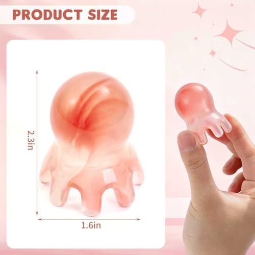 2 Pack Octopus Head Massager Comb Scalp Massager for Headaches & Stress Relief, Relief Point Massage Comb for Deep Relaxation Home/Office Massage (Pink)